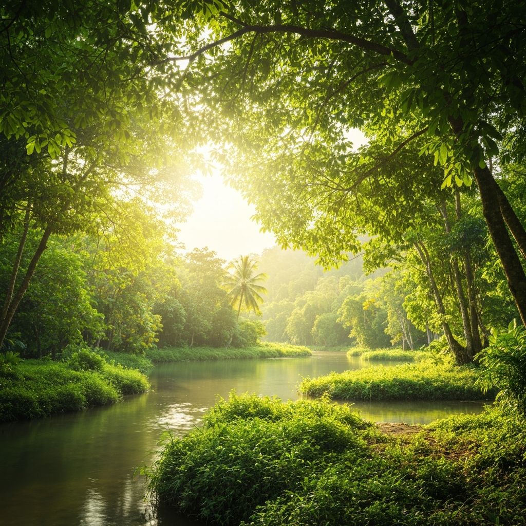 Serene tropical landscape for meditation