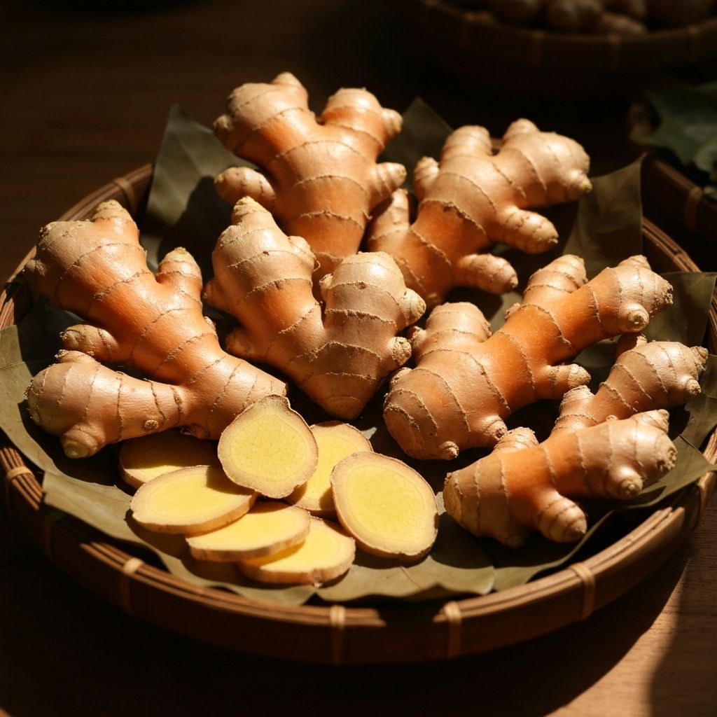 Zingiber officinale fresh ginger roots